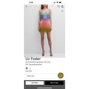 Sold out Liv Foster beaded ombré fringe dress sz 14